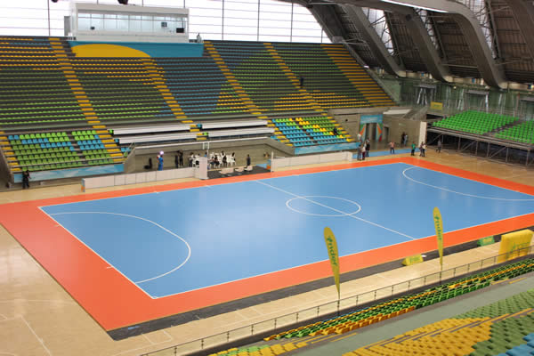 Photo of the interior of a sports arena