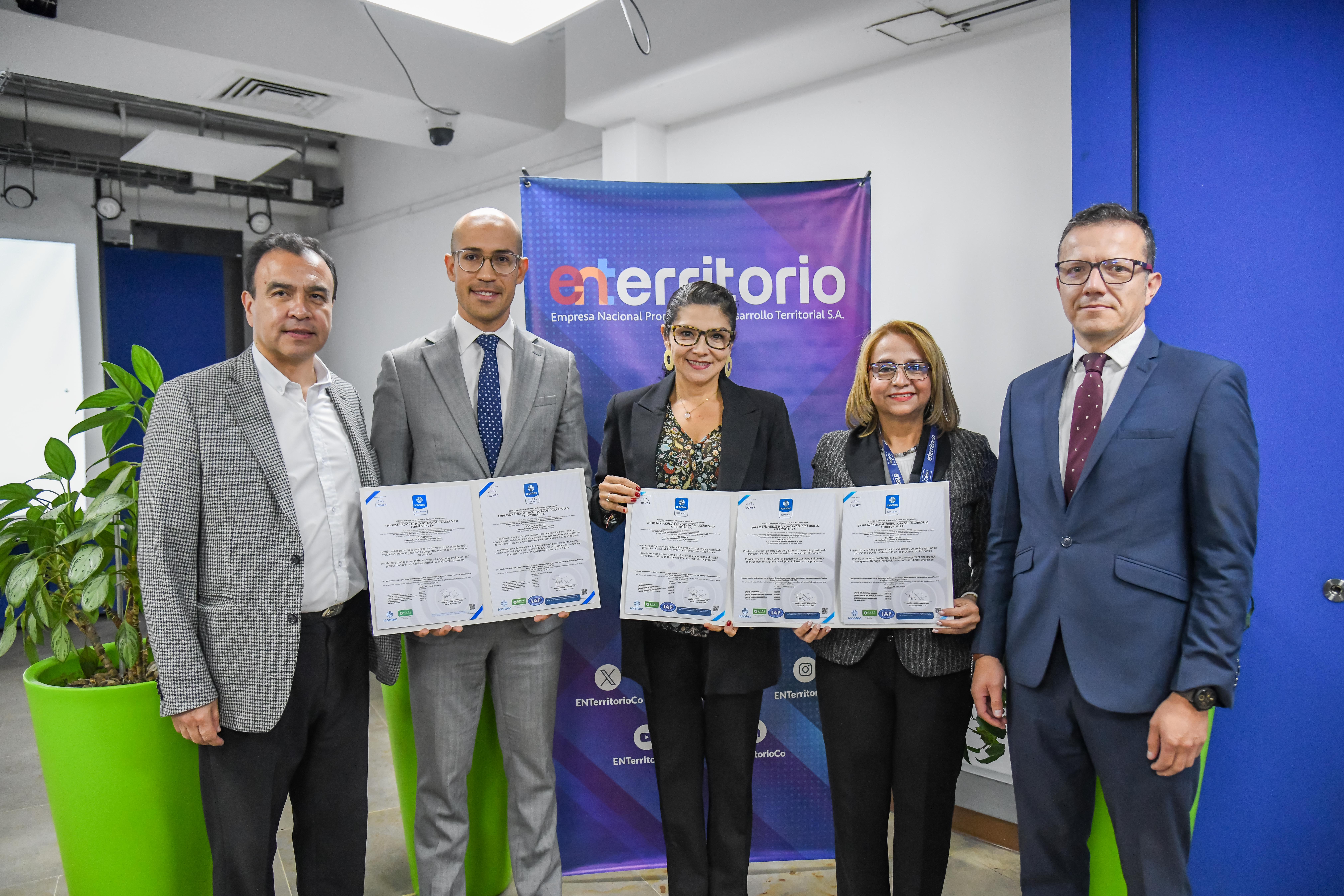ENTerritorio S.A. recibe recertificación ICONTEC