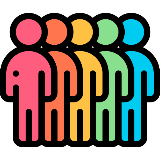 Imagen de varios ciudadanos en colores