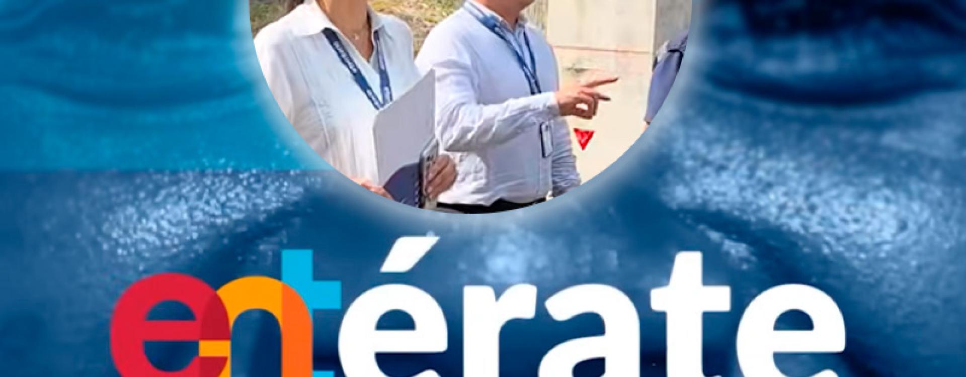 Presidenta (E) y funcionario de ENTerritorio en la obra.
