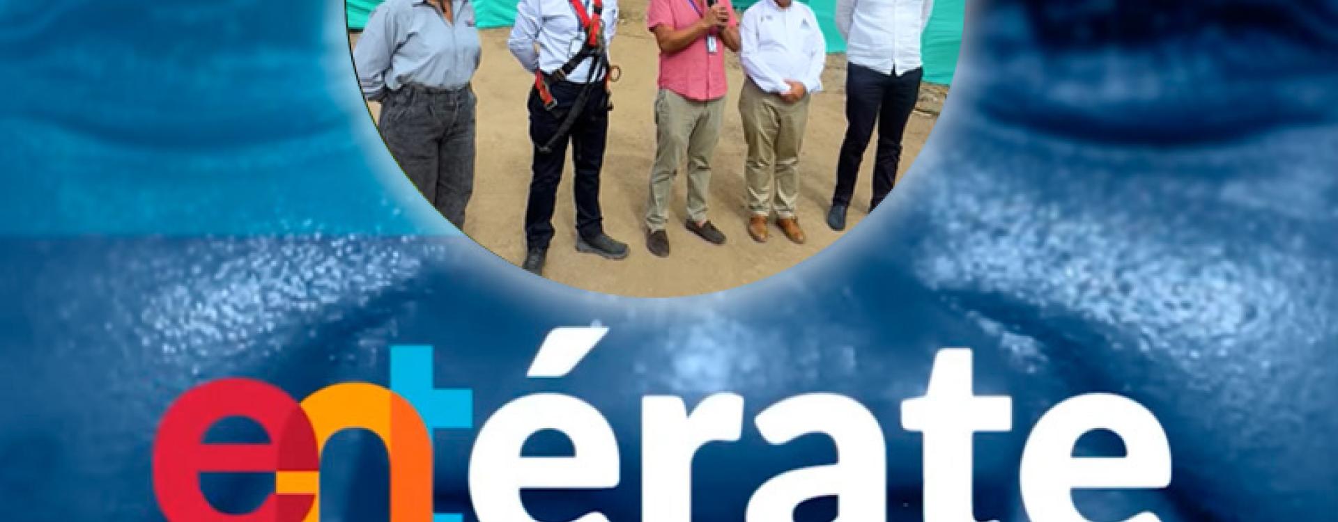 Portada de ENTérate y miniatura de funcionarios en una construcción.