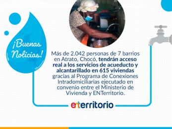 Banner sobre nuevo acueducto en el Chocó