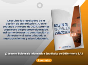 Banner con la portada del Boletín de Información Estadística de ENTerritorio S.A.