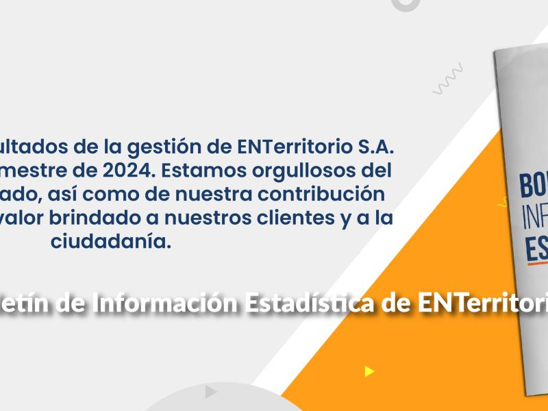 Banner con la portada del Boletín de Información Estadística de ENTerritorio S.A.