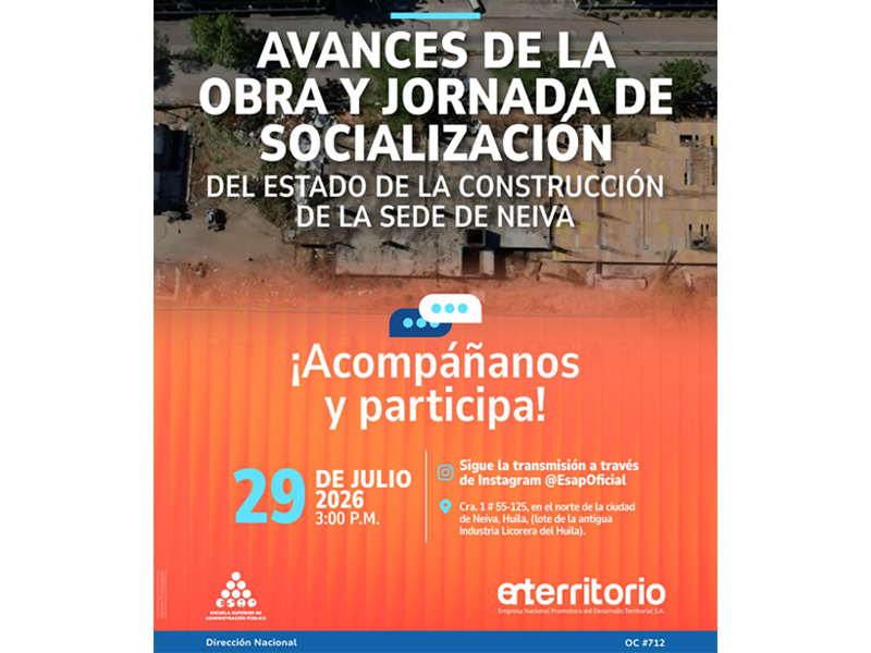 #ENTérate del avance más reciente de la construcción de la nueva sede ESAP en Neiva